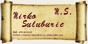 Mirko Šuluburić vizit kartica